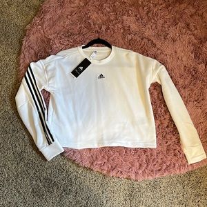 Adidas x zoe saldana white/black cropped sweater - New with tag size small NWT